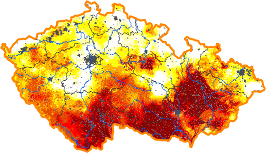 Intenzita sucha - 9. červenec 2017