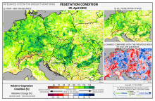 Dopady na vegetaci - Evropa - 9. duben 2023