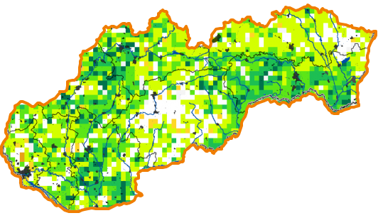 Mapy - Dopady sucha na vegetáciu