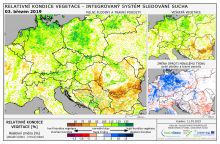 Dopady na vegetaci - Evropa - 3. březen 2019