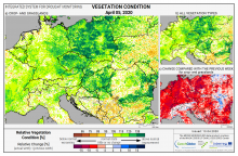 Dopady na vegetaci - Evropa - 5. duben 2020