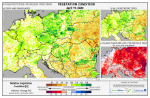 Dopady na vegetaci - Evropa - 19. duben 2020