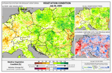 Dopady na vegetaci - Evropa - 26. červenec 2020
