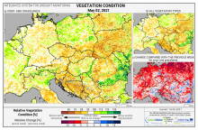 Dopady na vegetaci - Evropa - 2. květen 2021