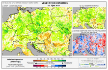 Dopady na vegetaci - Evropa - 3. říjen 2021