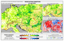 Dopady na vegetaci - Evropa - 23. duben 2023