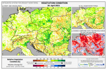 Dopady na vegetaci - Evropa - 30. duben 2023