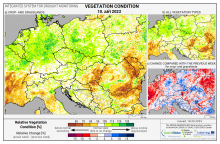 Dopady na vegetaci - Evropa - 10. září 2023