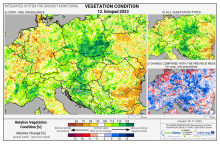 Dopady na vegetaci - Evropa - 12. listopad 2023